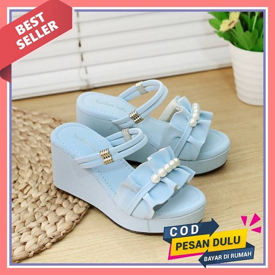 Sandal Pesta Anak Perempuan Hak Tahu Model Bulu Sandal Anak Perempuan Pesta Natal Gereja Sendal Ulan