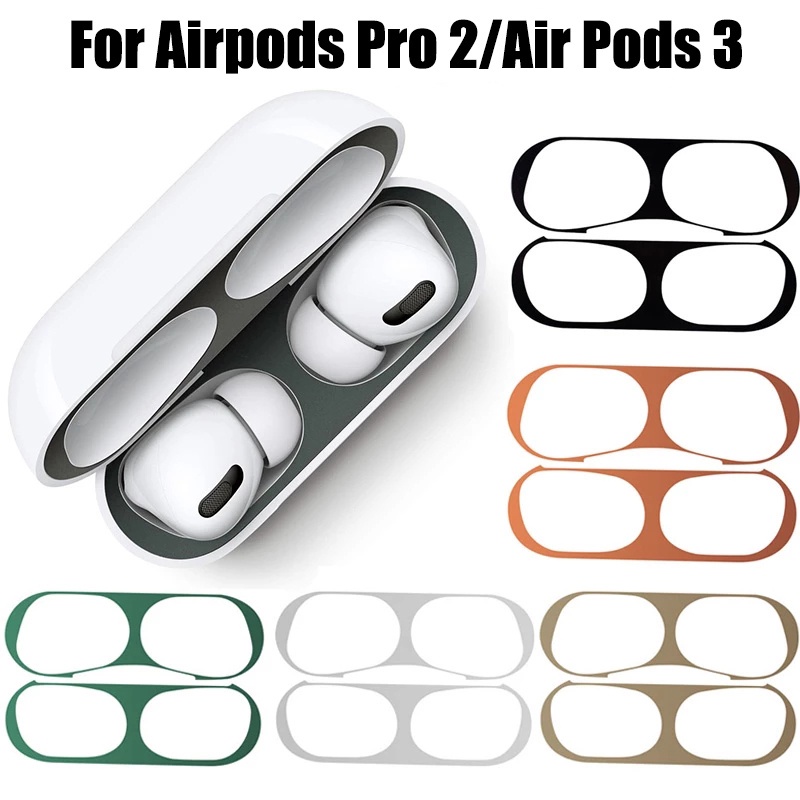 1 Pc Stiker Pelindung Debu Bahan Logam Anti Gores Untuk Airpods Pro 2 / 3