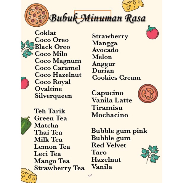 Bubuk Minuman Rasa 1 kg FM Powder / Bubuk Permen Karet