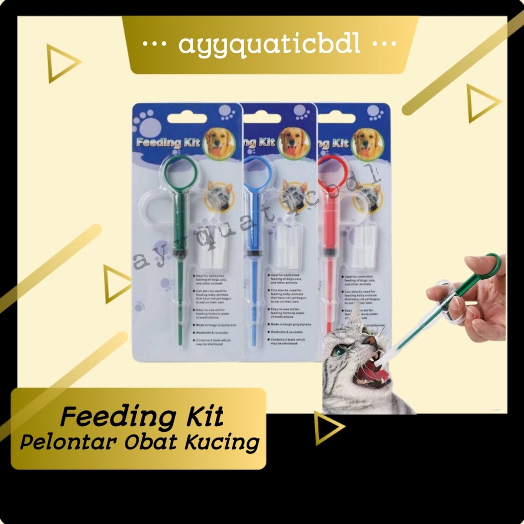 FEEDING KIT - Pelontar Pil Alat Bantu Minum Obat Susu Anjing Kucing Kelinci