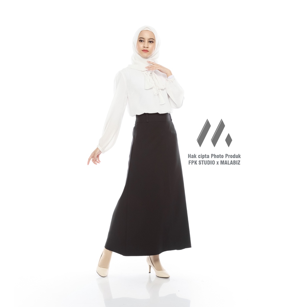 VIOLA BLACK - Rok Basic Rok Span A Rok Basic Standar ROk Hitam Formal Guru Kerja Ustadzah Model Klok A Span