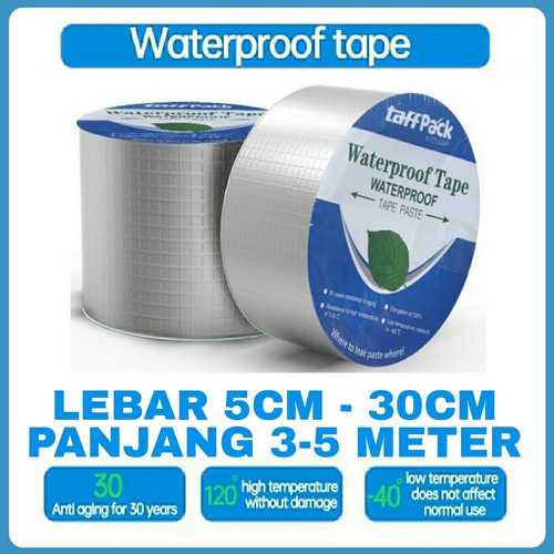 Serbagrosirmurah 5cm x 3M Perekat Waterproof Tape Isolasi Lakban Anti Bocor Aluminium Tape Isolasi Tahan Air