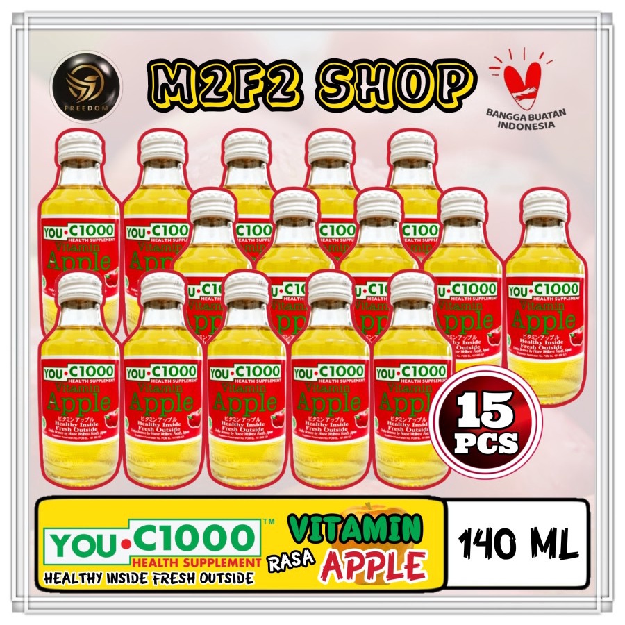 

YOU C1000 | C 1000 Vitamin Apple | Apel Botol Beling - 140 ml (Kemasan 15 Pcs)