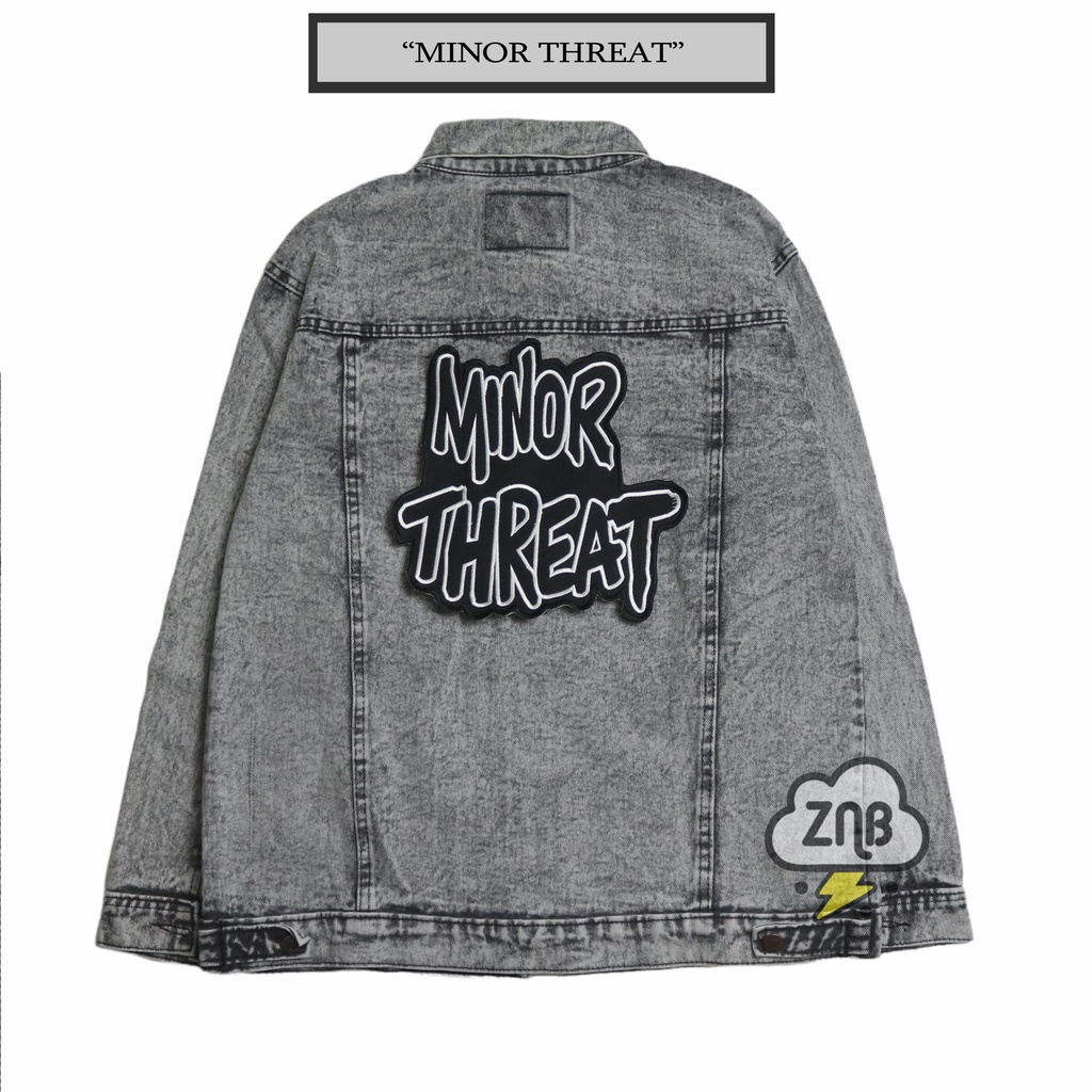 Patch Musik Minor Threat Emblem Bordir Tempelan Jahit Patch Bordir