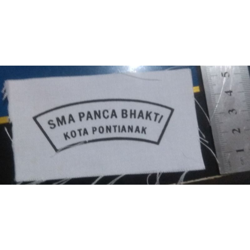 GROSIR 4 BUAH HELAI KAIN SABLON KAIN NAMA SEKOLAH SMA PANCA BHAKTI KOTA PONTIANAK PUTIH READY MURAH 