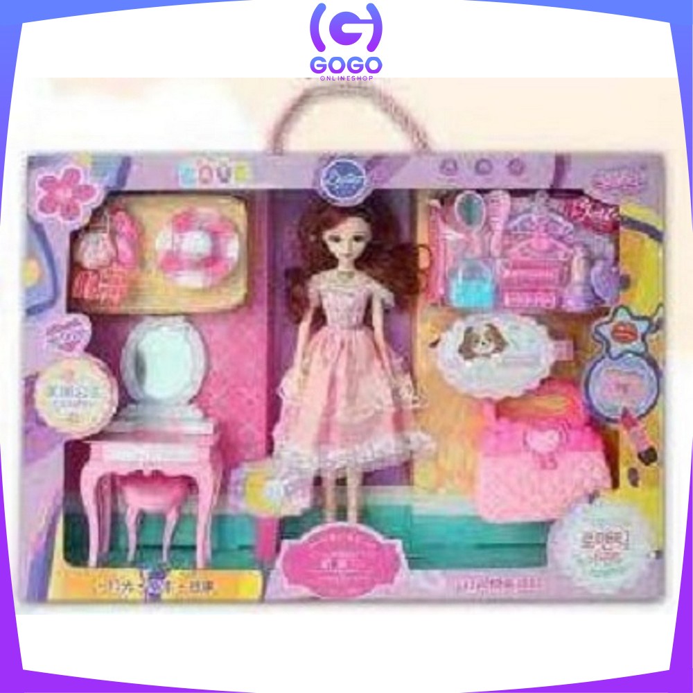 GOGO-M164 Mainan Boneka Princess Set Boneka Anak Perempuan Meja Rias Anak Mainan Makeup Putri Anak