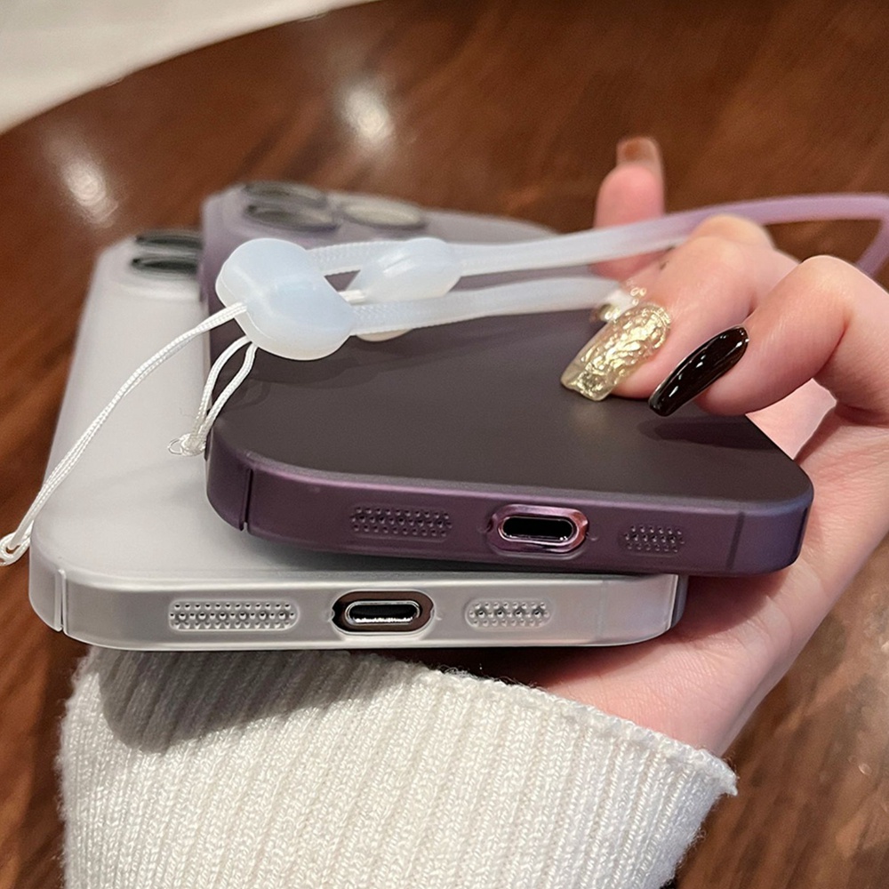 [Gratis Lanyard] Luxury Gradient PC Hard Case Kompatibel Dengan iPhone14 Pro Max13 Pro Max12 Pro Max Pencegah Jatuh Casing