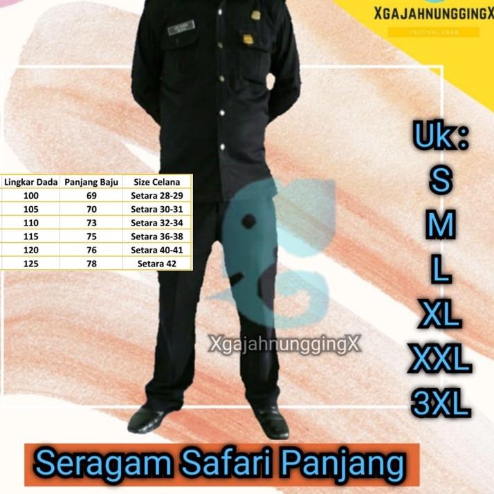 COKLAT TUA TERBARU Seragam Setelan Safari Lengan Panjang Security Satpam Berkualitas Murah Bandung