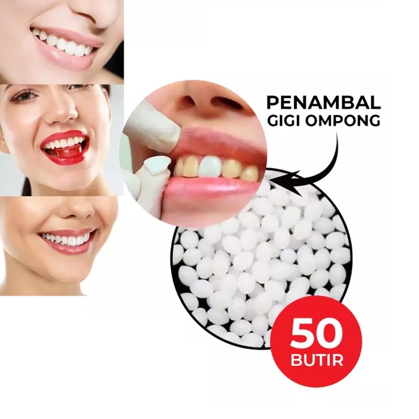 [ PROMO 50 BUTIR ] PENAMBAL GIGI OMPONG TEMPTOOTH MURAH / GIGI PALSU PENAMBAL GIGI PATAH RENGGANG