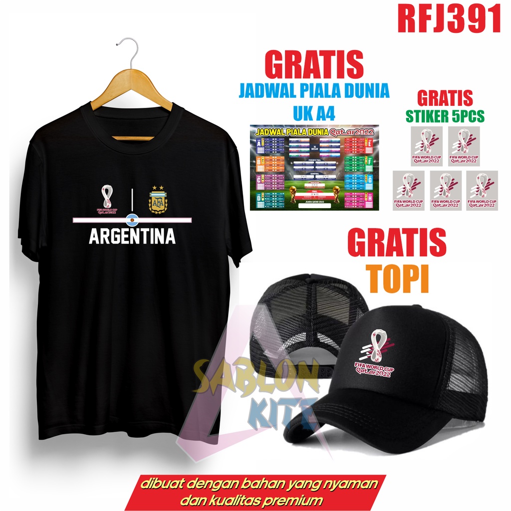 GRATIS TOPI STIKER JADWAL!!! KAOS PIALA DUNIA FRANCE DLL WORLD CUP QATAR 2022 RFJ391