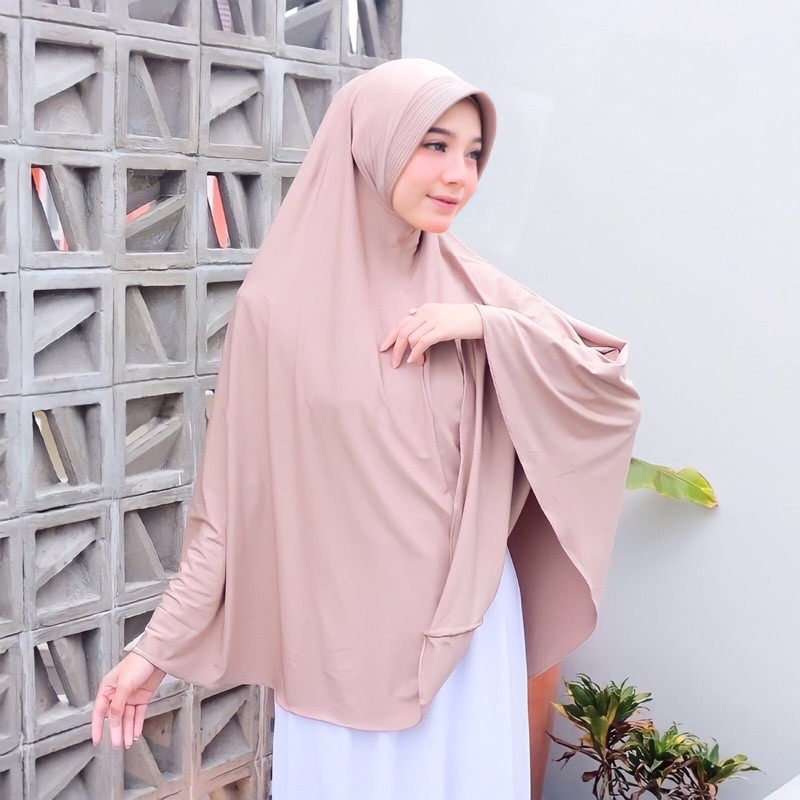 Jilbab Instan Bergo Hamidah Jumbo XL Spandek Jersey | Bergo Jersey Jumbo Ukuran XL