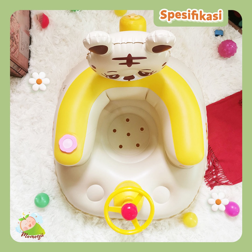 MOMOGII Sofa Tiup Kursi Pompa Bayi Model Tiger Ada Musik