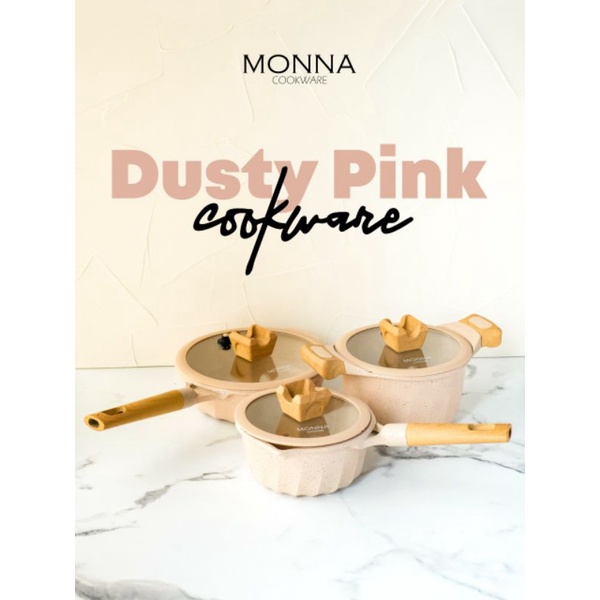 Monna Cookware Dusty Pink / Greblon Coating C3+