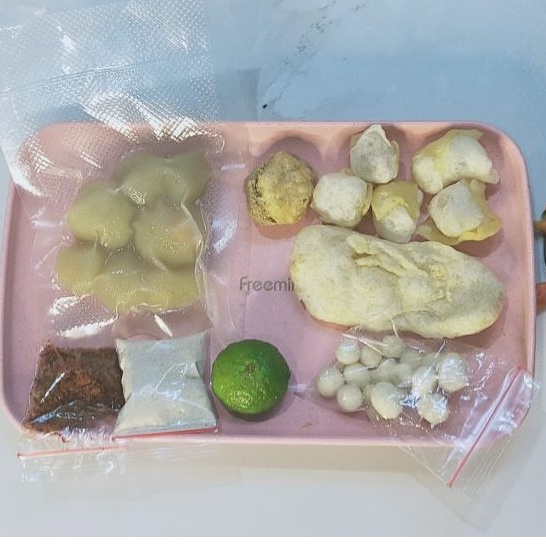 

baso Aci ayam suwir pedas home made