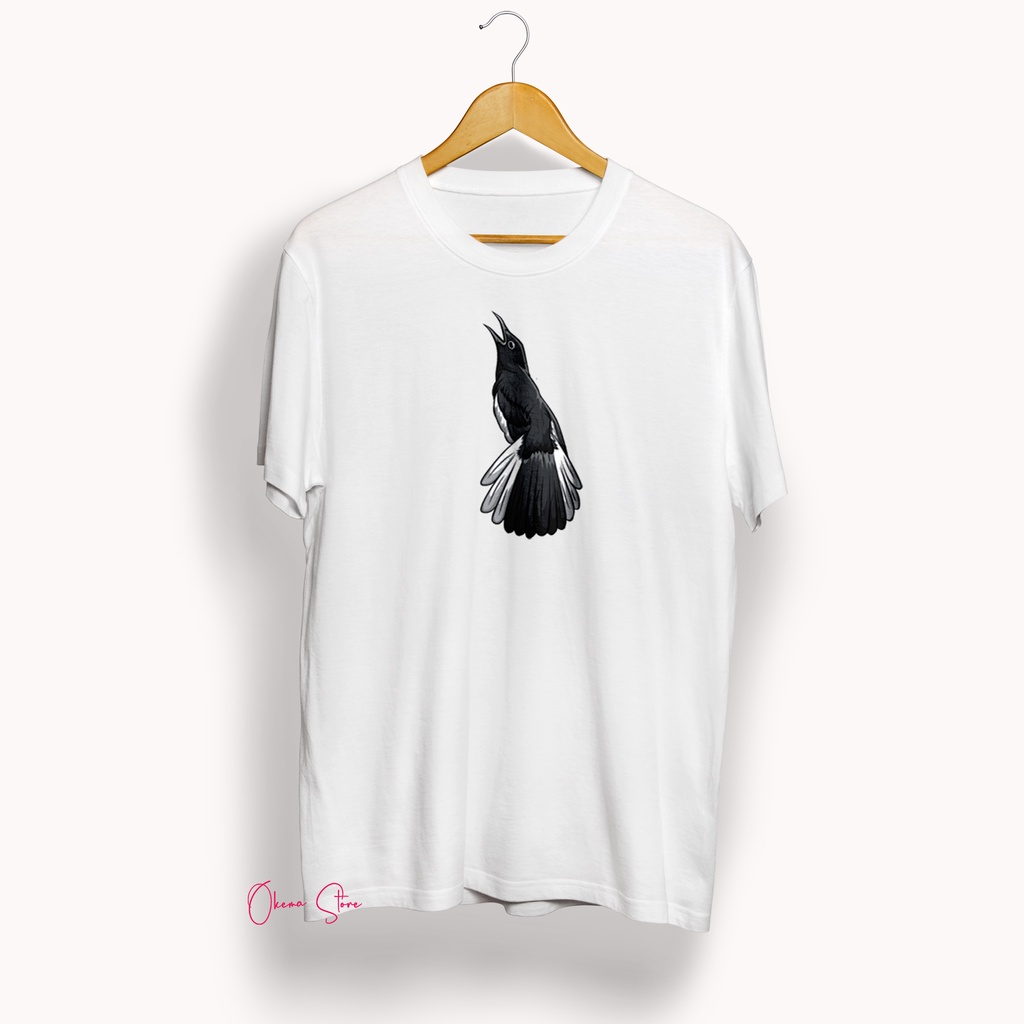 Kaos Sablon Logo Burung Kacer Mania Lengan Pendek / Tshirt Distro Premium Black And White Design