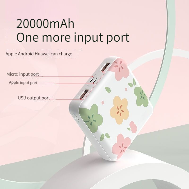 Powerbank 20000 mAh Mini Size Portabel Fast Charging Cute Mini Kartun