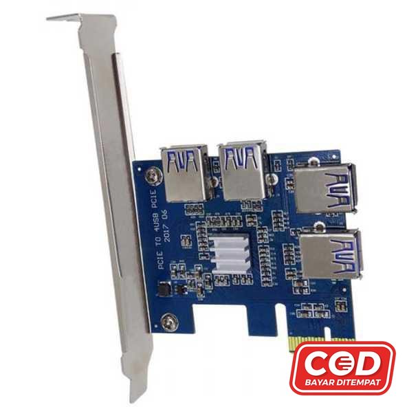 PCI-E Expansion Card Riser to 4 USB 3.0 for Bitcoin Miner EM88 ( Olinehape )