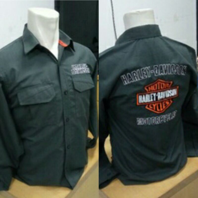 Kemeja HARLEY DAVIDSON Bar and Shield  Longsleeve - Lengan Panjang - Baju Bikers - Otomotif Motorcyc