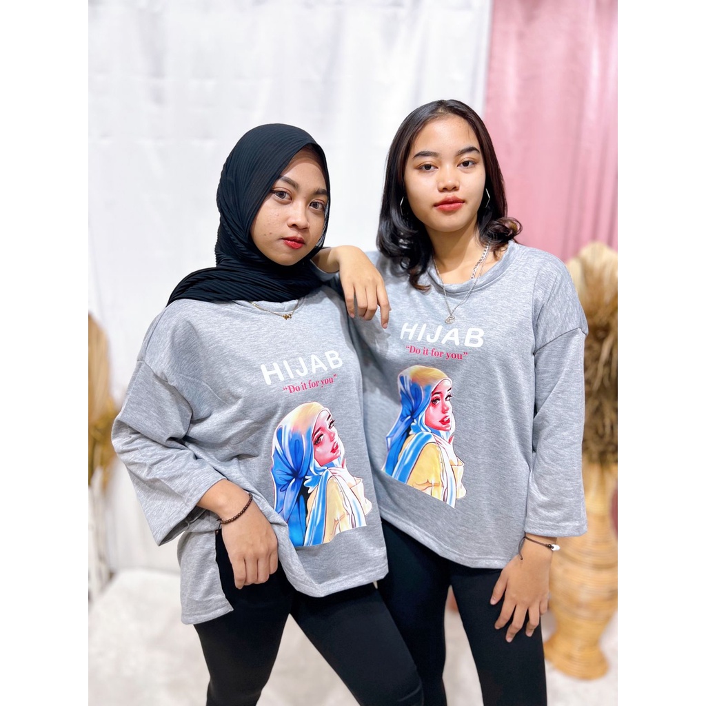 KAOS OVERSIZE HIJAB GIRL / ATASAN KAOS JUMBO XXXL / ATASAN OVERSIZE BIGSIZE