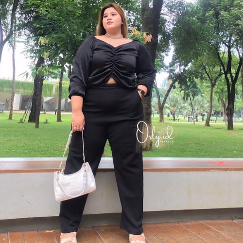 S-XXXXL ALEXANDRA Baju sabrina Baju Atasan Sabrina Wanita Jumbo Crop Top Korean Style Blouse Lengan 