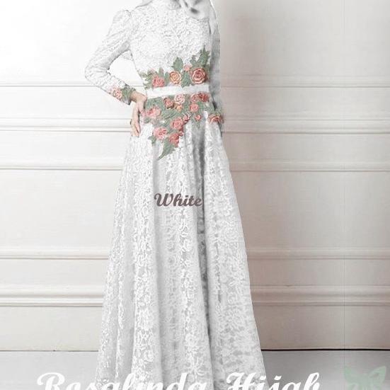 GAMIS LEBARAN 2017 / BAJU PESTA MUSLIMAH / GAMIS BROKAT TERBARU - Maroon