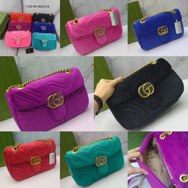 NEW ITEM tas bludru / velvet / suede 26cm free box