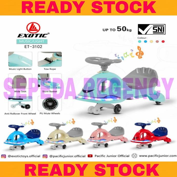 Swing Car Exotic ET 3102 Magic Tolocar Mobil Mainan - Cream