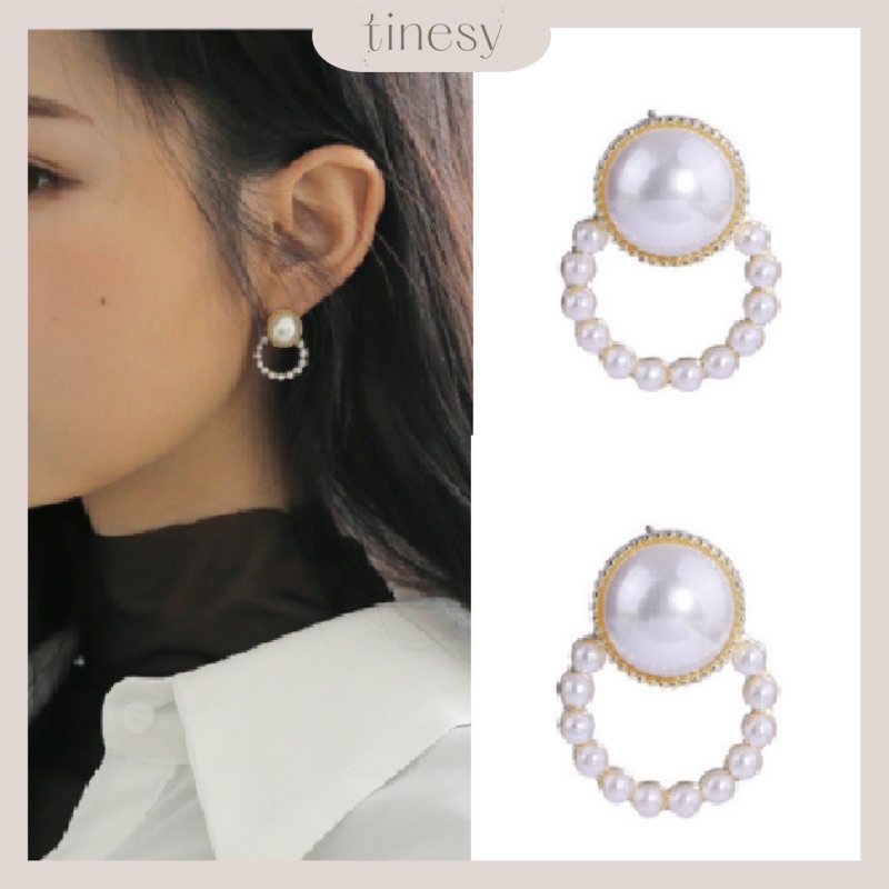 TINESY - Anting Full Mutiara / Anting Korea Titanium Anting Anti Karat Anting Mutiara Emas Anting Go