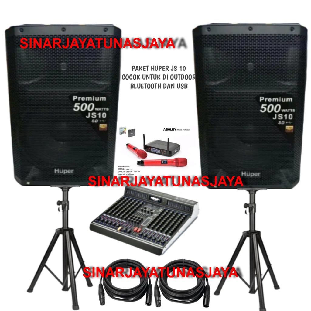 Huper Speaker Aktif JS 10 - 15 Inch Original Speaker Aktif Huper JS10 500Watt 12 chnl
