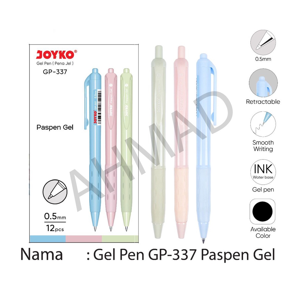 

JOYKO Pulpen Gel Pen GP - 337 Paspen Gel Tinta Hitam/ PCS