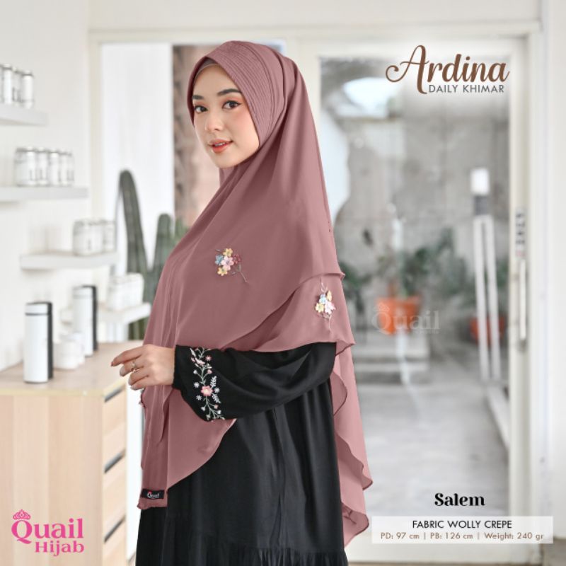 Jilbab Wolly Crepe 2 Layer Jumbo Syar'i Soft Pet Motif Embos Ardina