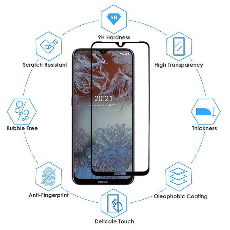 Pelindung Layar Tempered Glass 9H Full Cover Untuk Nokia G10 G20