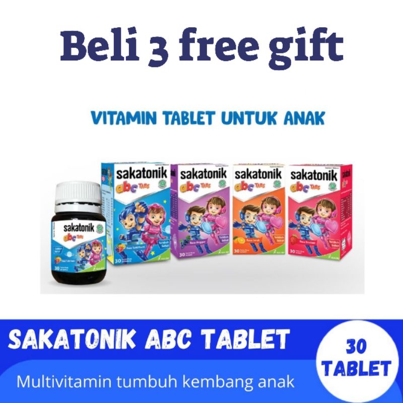 SAKATONIK ABC TABLET HISAP - MULTIVITAMIN ANAK / PERMEN VITAMIN ANAK / SAKATONIK ABC ANAK / PERMEN T