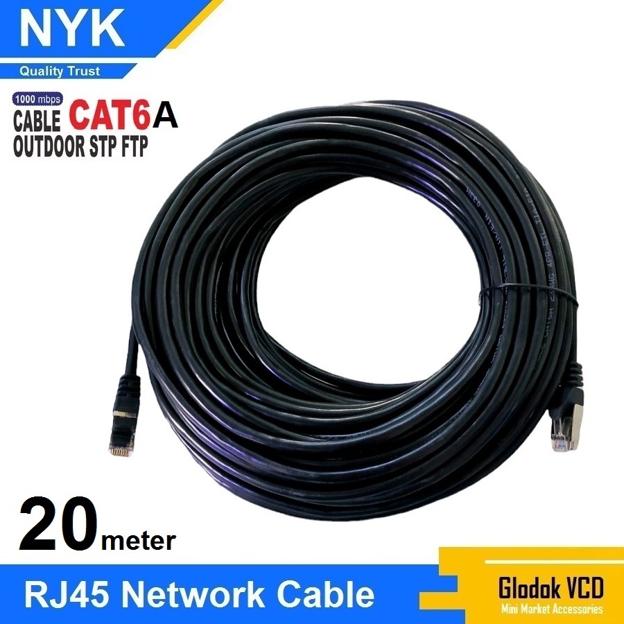 NYK Kabel Lan FTP Cat6A 20M RJ45 Internet Ethernet Cable