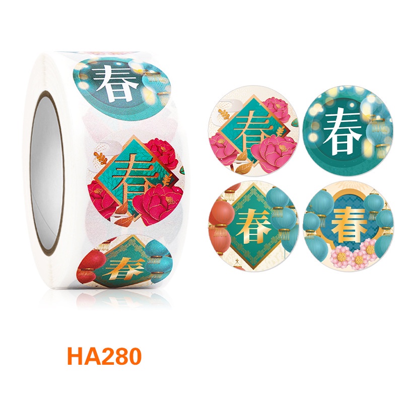 500PCS 1ROLL STICKER 2023 CNY HAPPY CHINESE NEW YEAR STIKER LABEL IMLEK SINCIA