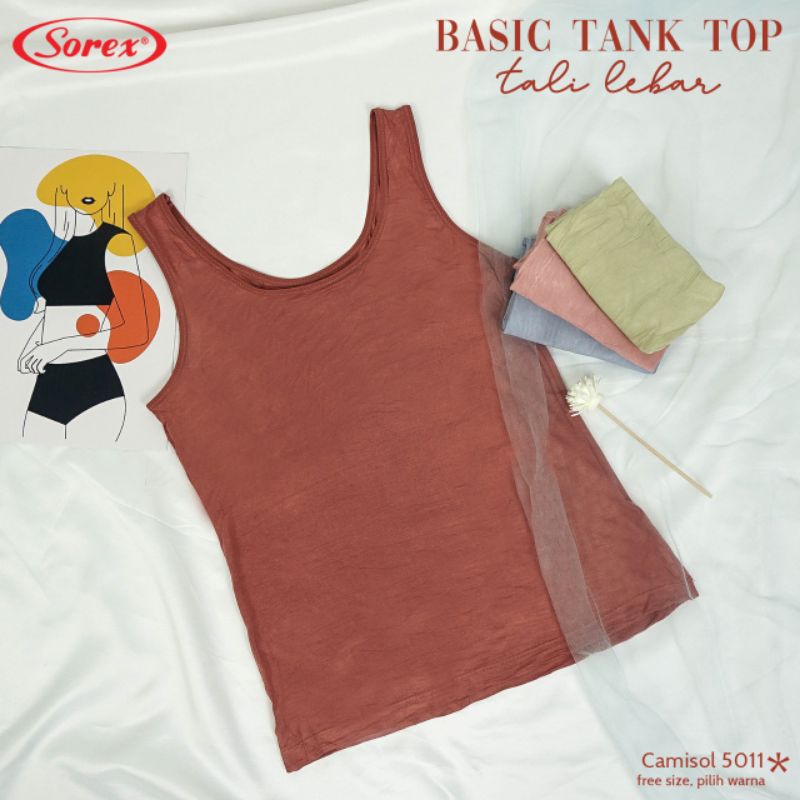 Camisol kamisol Sorex  5011 (Viscose)basic tank top tali lebar