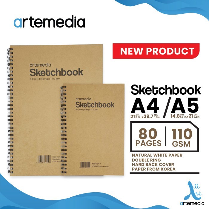 

Buku Gambar Buku Sketsa Artemedia Sketchbook Wired A5 A4 Craft Cover Jilid Spiral