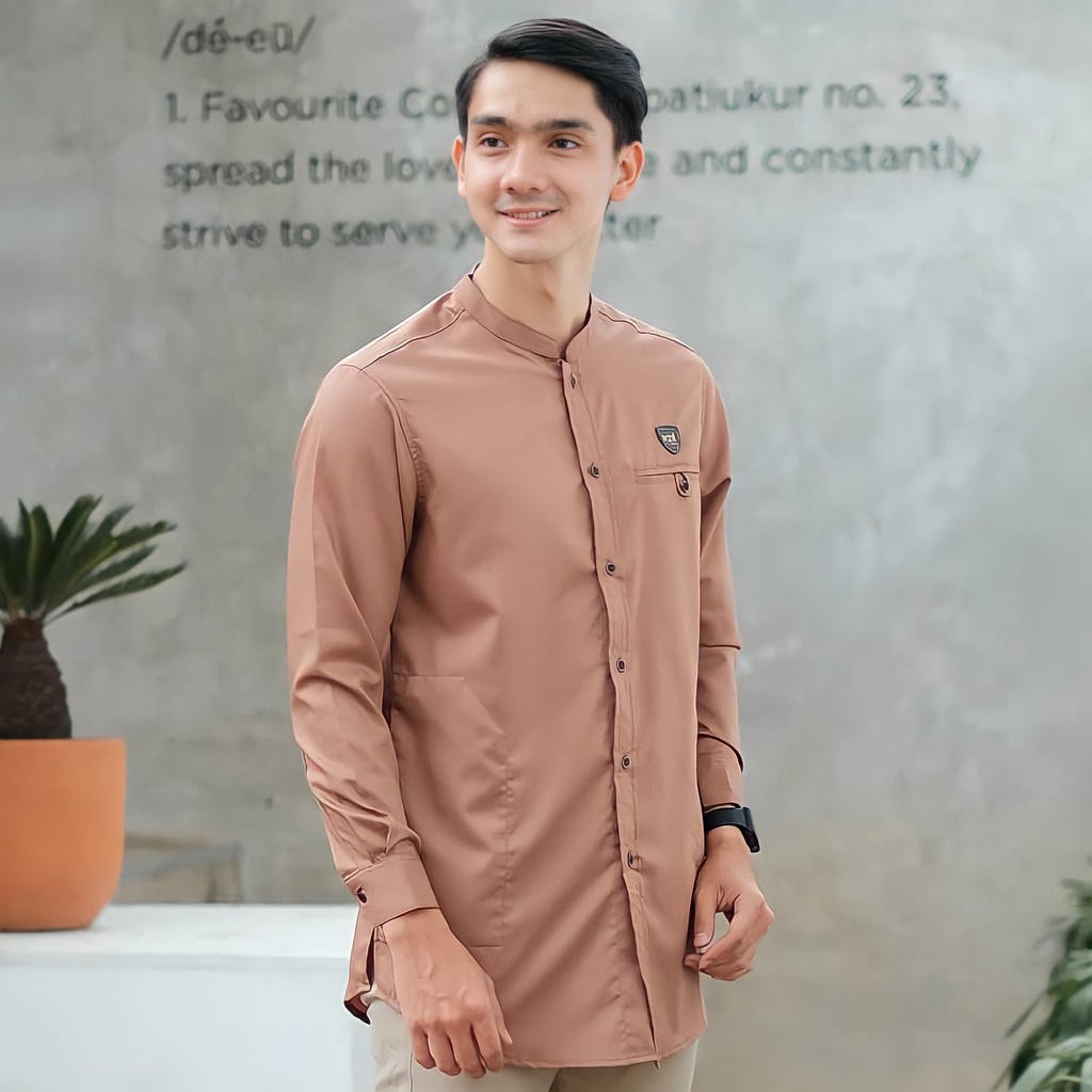 Baju Koko Pria Lengan Panjang Muslim QURTA RAJA TOJIRO SIZE M L XL