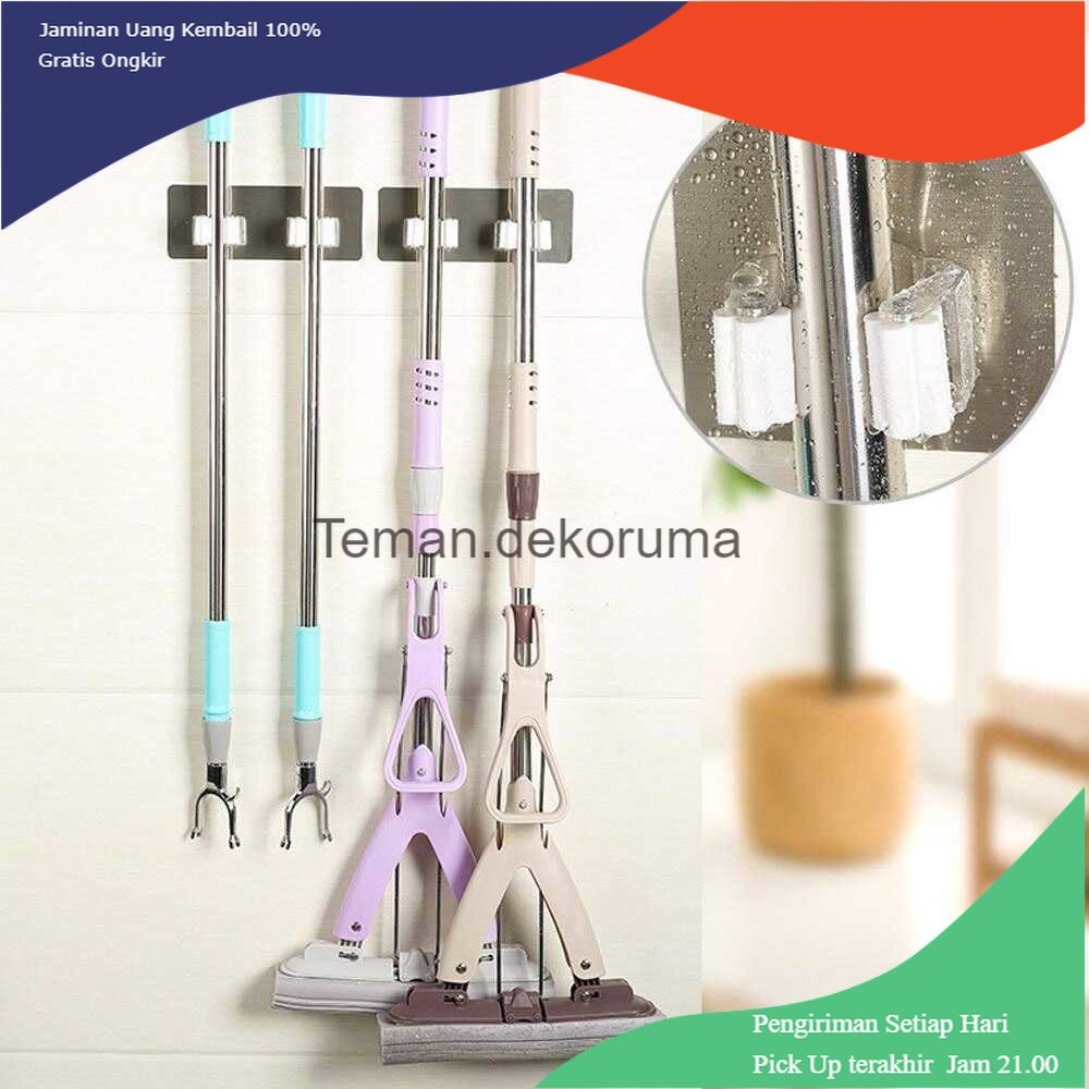 TD - PR AK Gantungan Dinding Tempel Waterproof Adhesive Mop Holder Double Slot - AK20