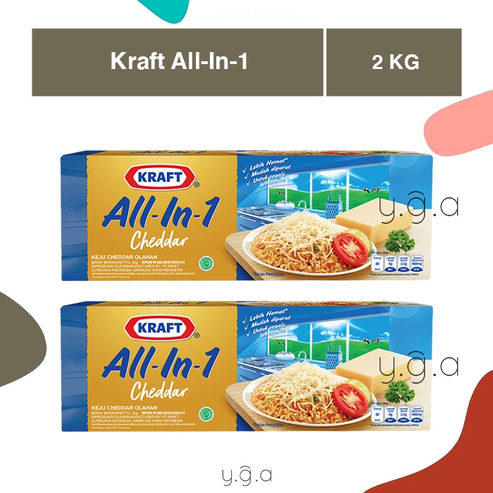 

Kraft All-In-1 2KG / Keju Cheddar All In One