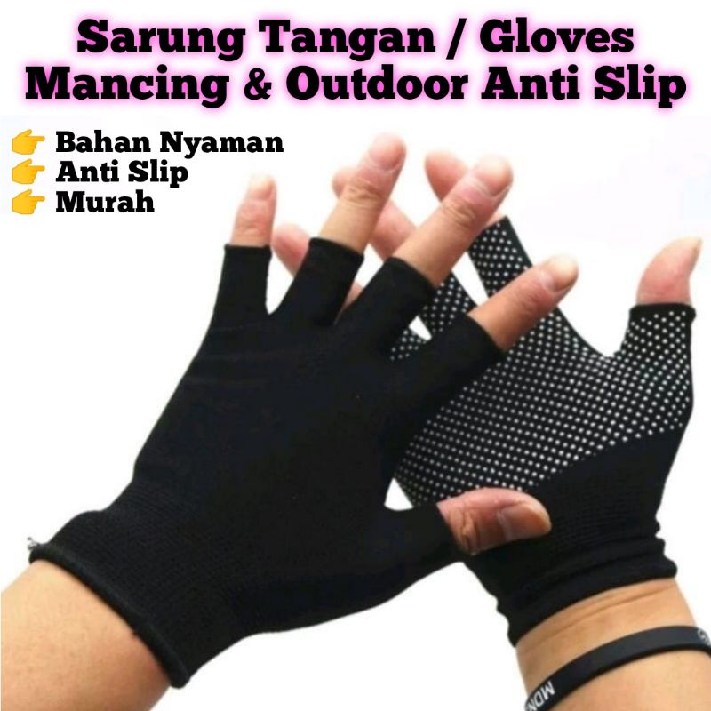 Sarung Tangan / Gloves Mancing Anti Slip Untuk Jigging Casting Popping