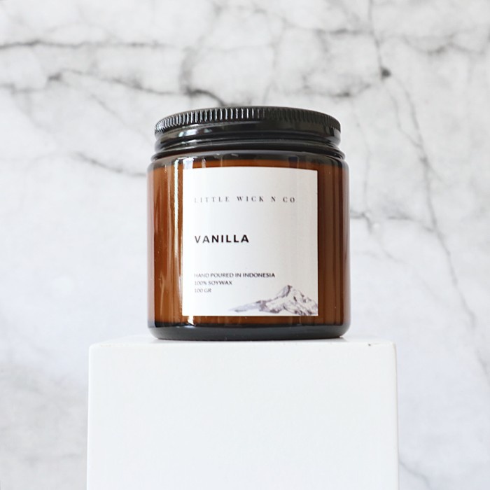 

(COD) SCENTED CANDLE / LILIN AROMATERAPI /100 GR / AMBER GLASS JAR SOY WAX - VANILLA