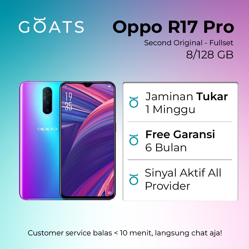 Oppo R17 Pro Second Seken Bekas Garansi 6 Bulan - Fullset 100% Original Ori Asli Mulus Like New
