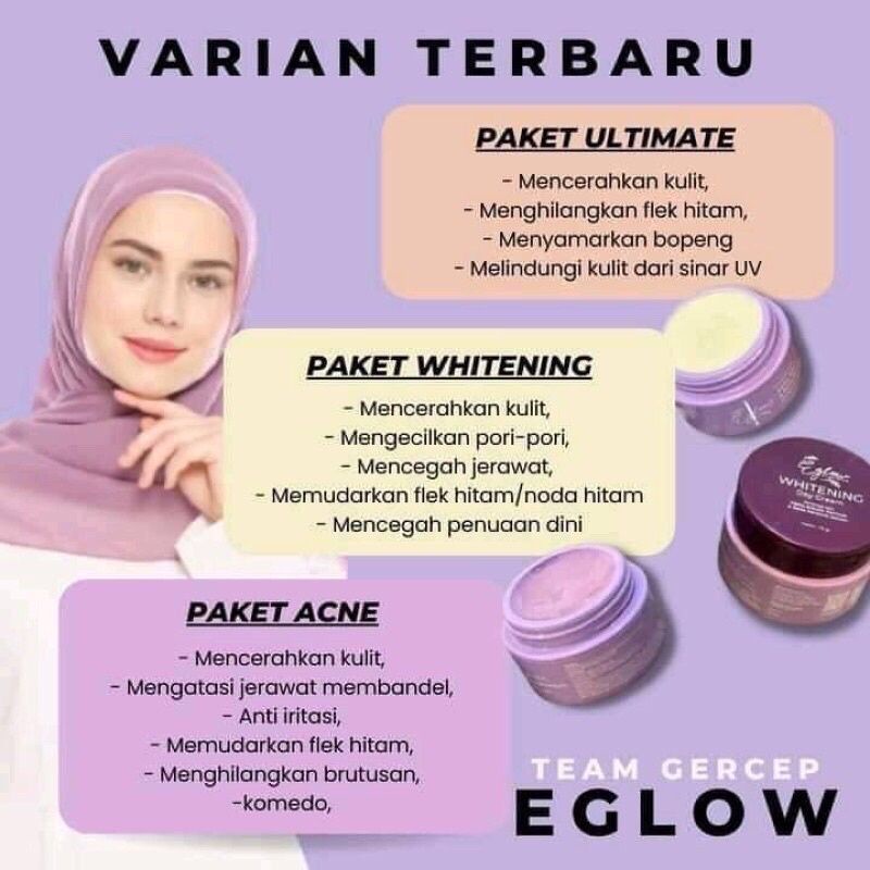 PAKET EGLOW PLATINUM WHITENING ACNE ULTIMATE KEMASAN BARU