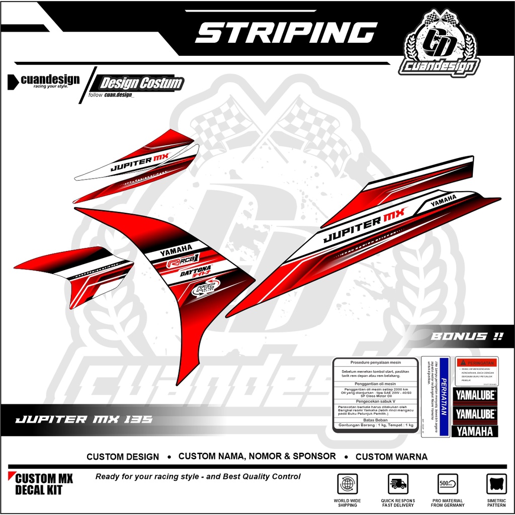 STIKER STRIPING /JUPITER MX 135 / EXCITER 135 / LC 135 / STRIPING / STICKER / DECAL MOTOR