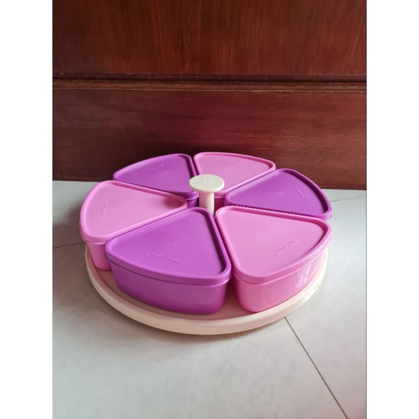 Modular Carousel Tupperware purple, toples pizza + spinner ungu muda dan ungu tua complete set tuppe