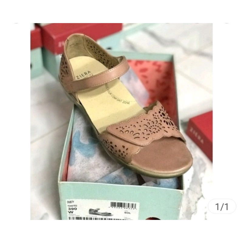 SANDAL WANITA ZIERA SUPER SUPPORT KULIT DUSTY TOASTED