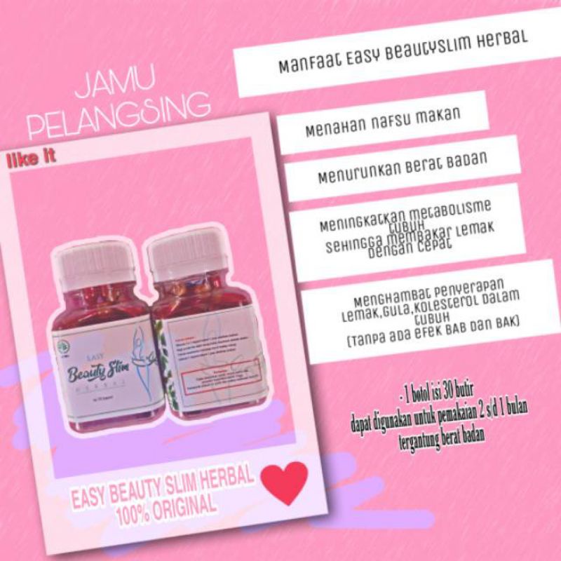 (RING 1) EASY BEAUTY SLIM HERBAL ( PELANGSING BODY FIT )