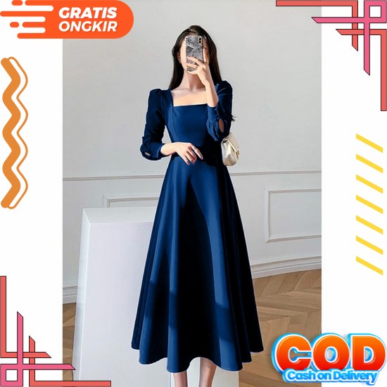 Goose Original Dress Baju Natal Brukat Tile Remaja Dewasa Seragam Pesta Warna Lilac Hitam Mocca Coks