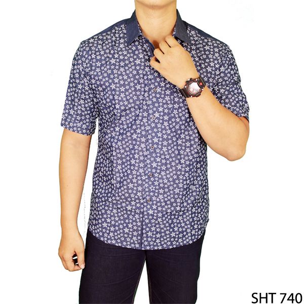 Batik Pria Kombinasi Slimfit Pendek BAT 1057